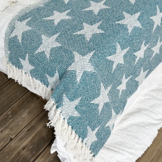 Soft Cotton Star Design Throw Blanket 130cm x 150cm